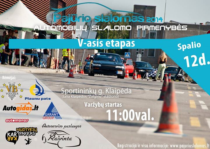 Vyks lemiamas automobilių slalomo pirmenybių “Pajūrio slalomas – 2014” V-asis etapas.