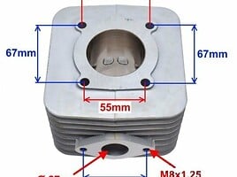 PIAGGIO AC 125cc cilindro komplektas, Motoroleris / Mopedas Piaggio Skipper dalys