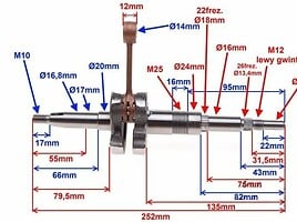 Alkūninis velenas TGB 50cc 2T, Мотороллер / Мопед TGB запчясти