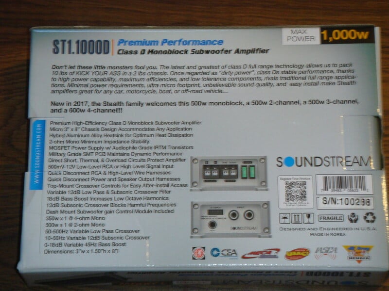 Nuotrauka 14 - Soundstream ST4.1000DB Bluetooth Garso stiprintuvas