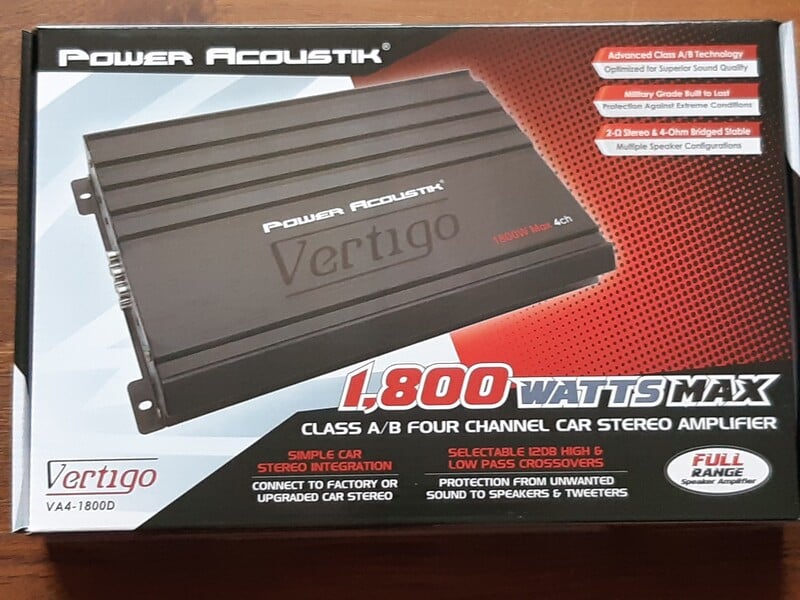 Nuotrauka 19 - Power Acoustik Vertigo VA1-1600D Garso stiprintuvas