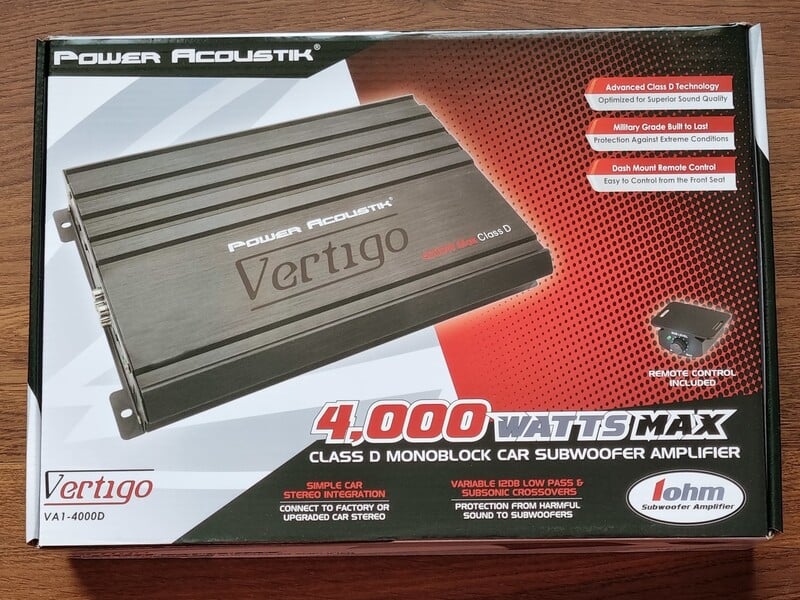 Nuotrauka 22 - Power Acoustik Vertigo VA1-1600D Garso stiprintuvas