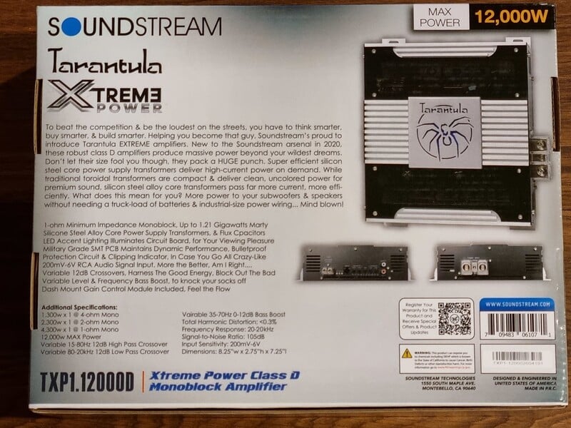 Nuotrauka 12 - Soundstream TXP1.3500D Garso stiprintuvas