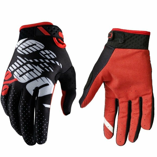 Photo 1 - Gloves 100% BLACK / RED RideFit