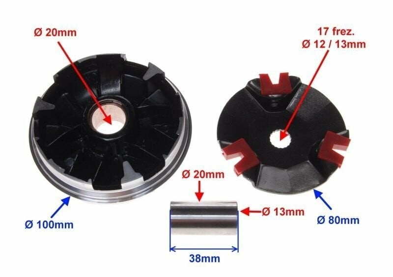 Nuotrauka 2 - VARIATORIAUS KOMPL. sportinis MINARELLI 50cc 2T Ø 13mm, Motoroleris / Mopedas Aprilia Sonic dalys