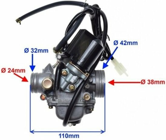 Karbiuratorius GY6 125-150cc 4T, Motoroleris / Mopedas Aprilia Leonardo dalys