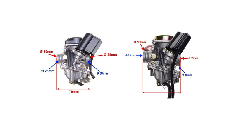 Karbiratoriai GY6 GY6 139QMB 4T, Motoroleris / Mopedas Aprilia Atlantic dalys