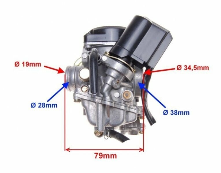 Nuotrauka 2 - Karbiratoriai GY6 GY6 139QMB 4T, Motoroleris / Mopedas Aprilia Atlantic dalys