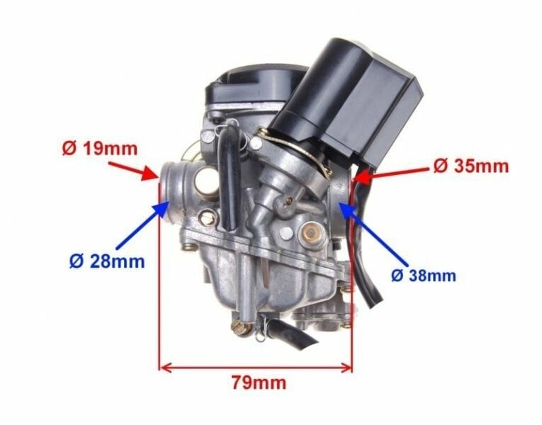 Nuotrauka 3 - Karbiratoriai GY6 GY6 139QMB 4T, Motoroleris / Mopedas Aprilia Atlantic dalys