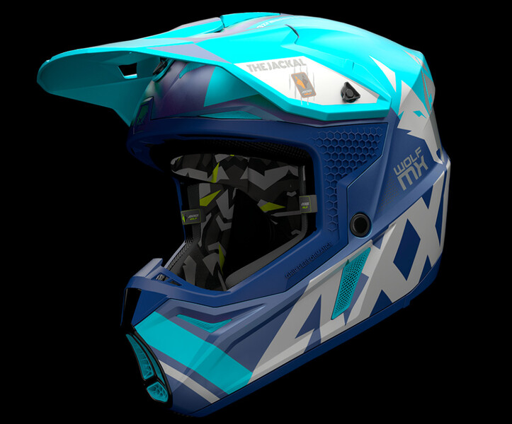 Фотография 1 - Шлемы  AXXIS mx wolf matt blue moto