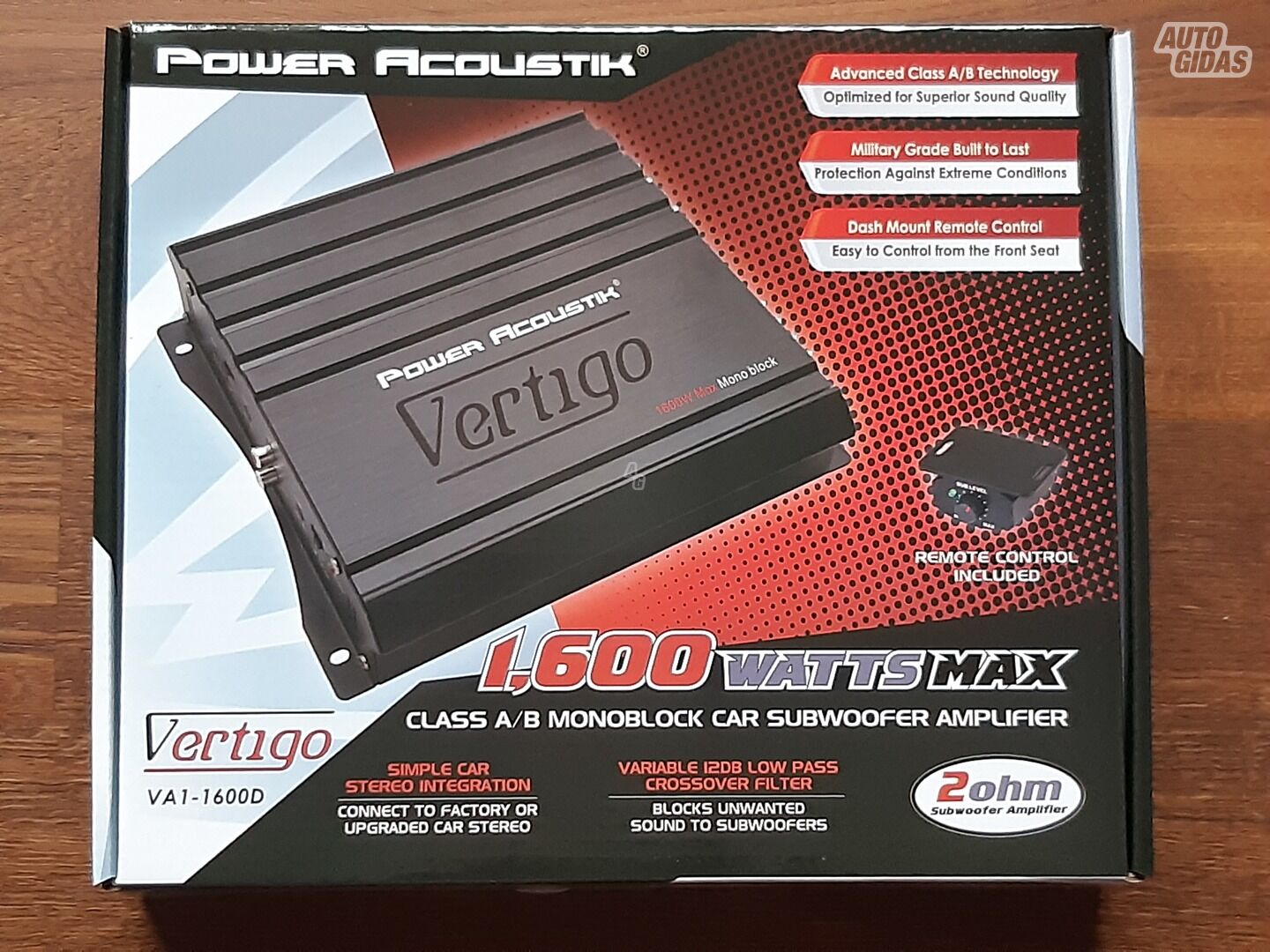 Power Acoustik Vertigo VA1-1600D Garso stiprintuvas