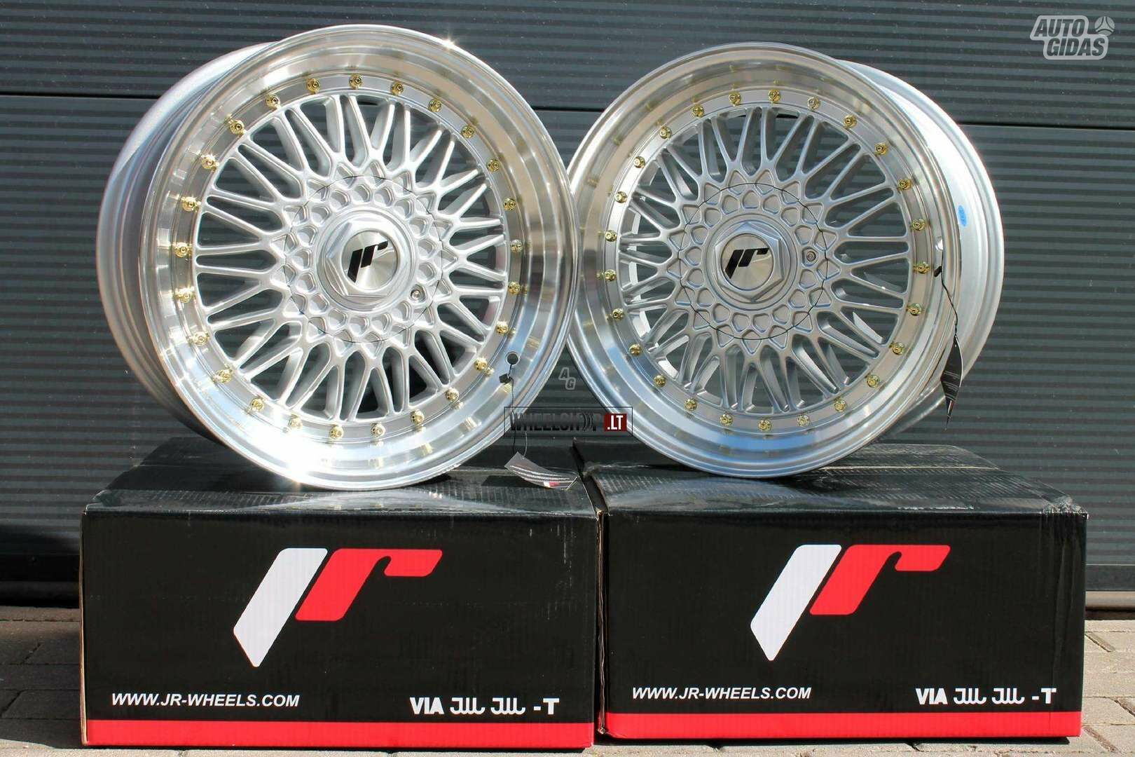 JR9 Silver + Gold Rivets rims