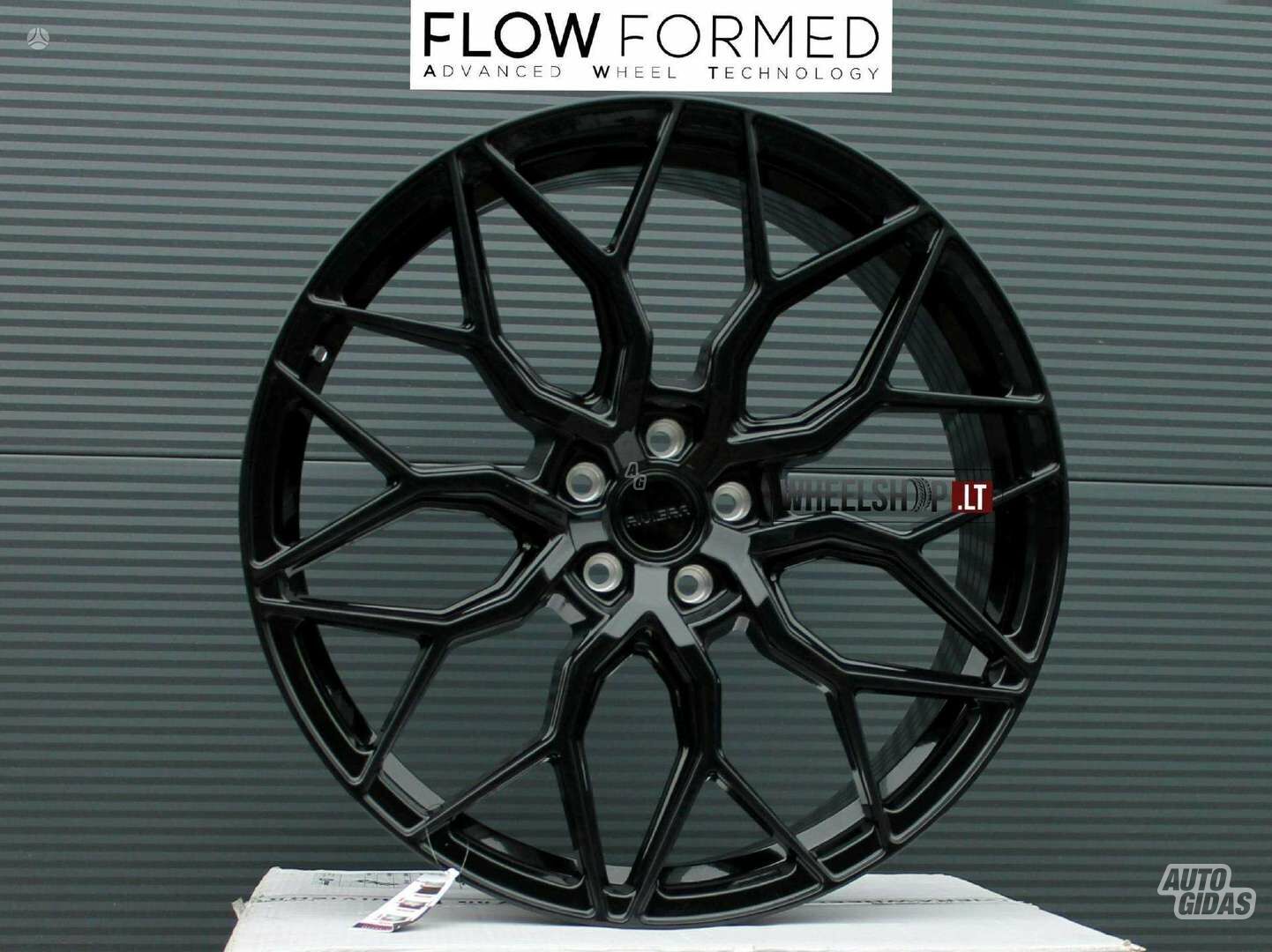 RIVIERA RF108 Gloss Black Flow Formed lengvojo lydinio R22 ratlankiai