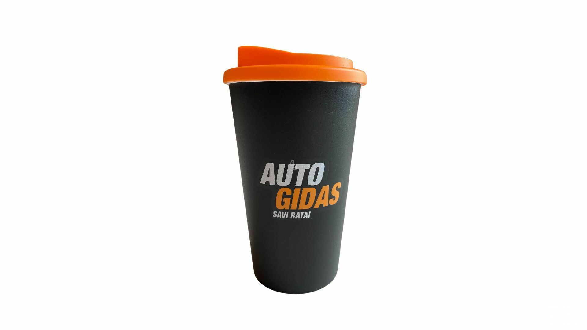 Autogido firminė atributika daugkartinis puodelis su užsukamu dangteliu