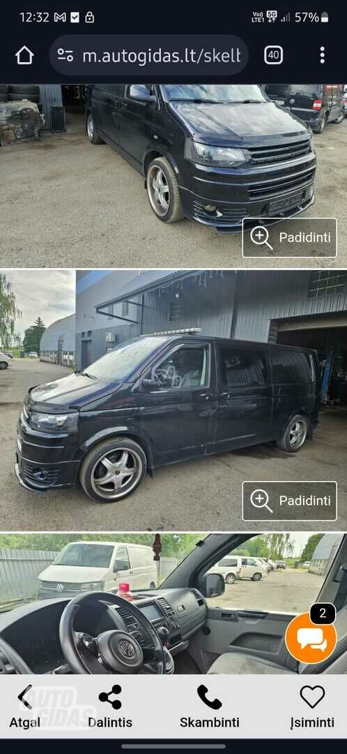 Volkswagen Transporter 2011 m dalys