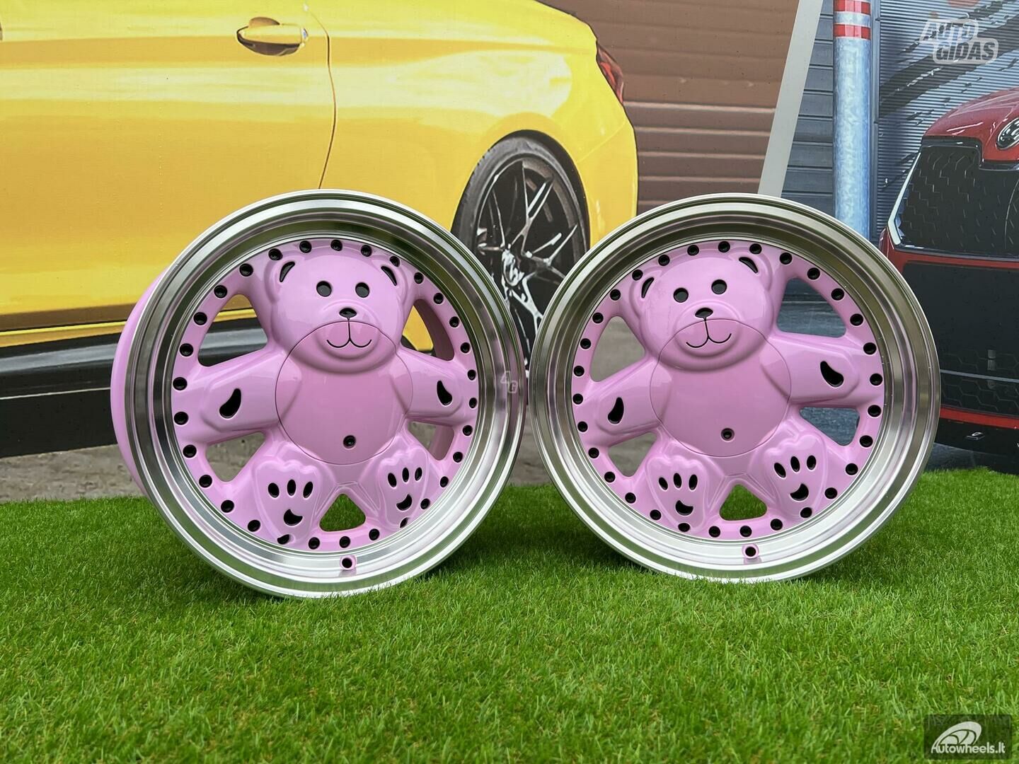 Autowheels Ronal Teddy Bear VW JDM Pink lengvojo lydinio R15 ratlankiai