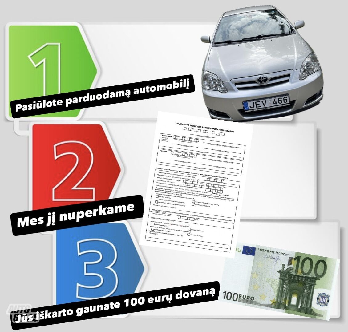 Pasiūlykite automobilį ir gaukite 100 eurų dovaną!