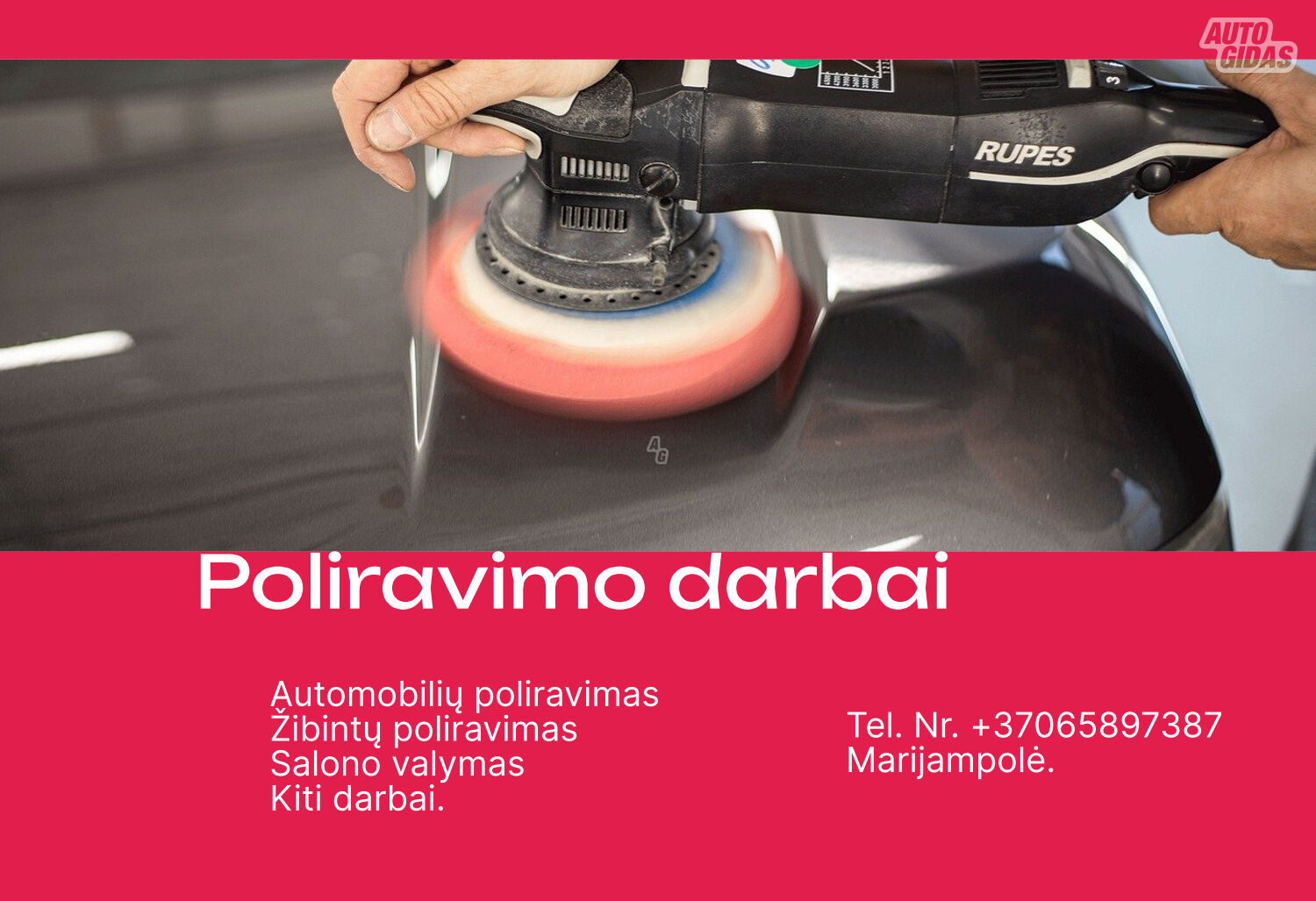 Automobilių porivamas, žibintų poliravimas.