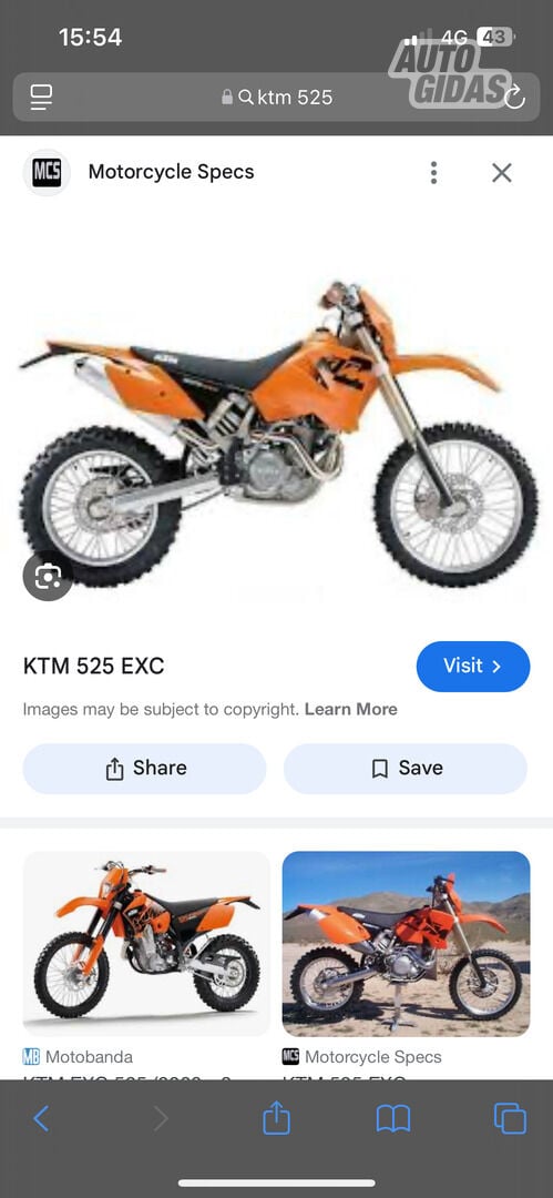 Motocross / Supermoto KTM EXC 2006 y parts