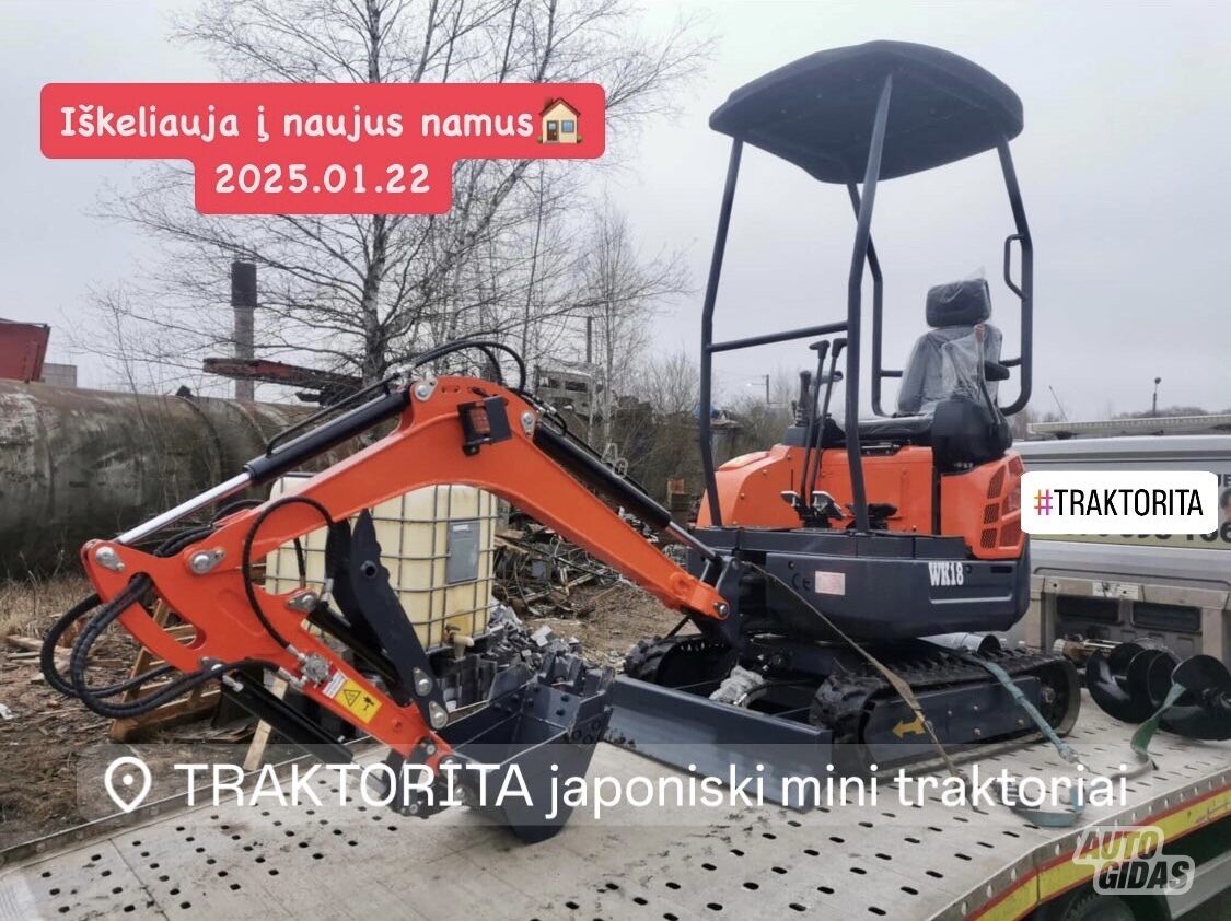 Kubota ATVYKO!1,5/1,8t KUBOTA VARIKLIS 2024 m Mini ekskavatorius